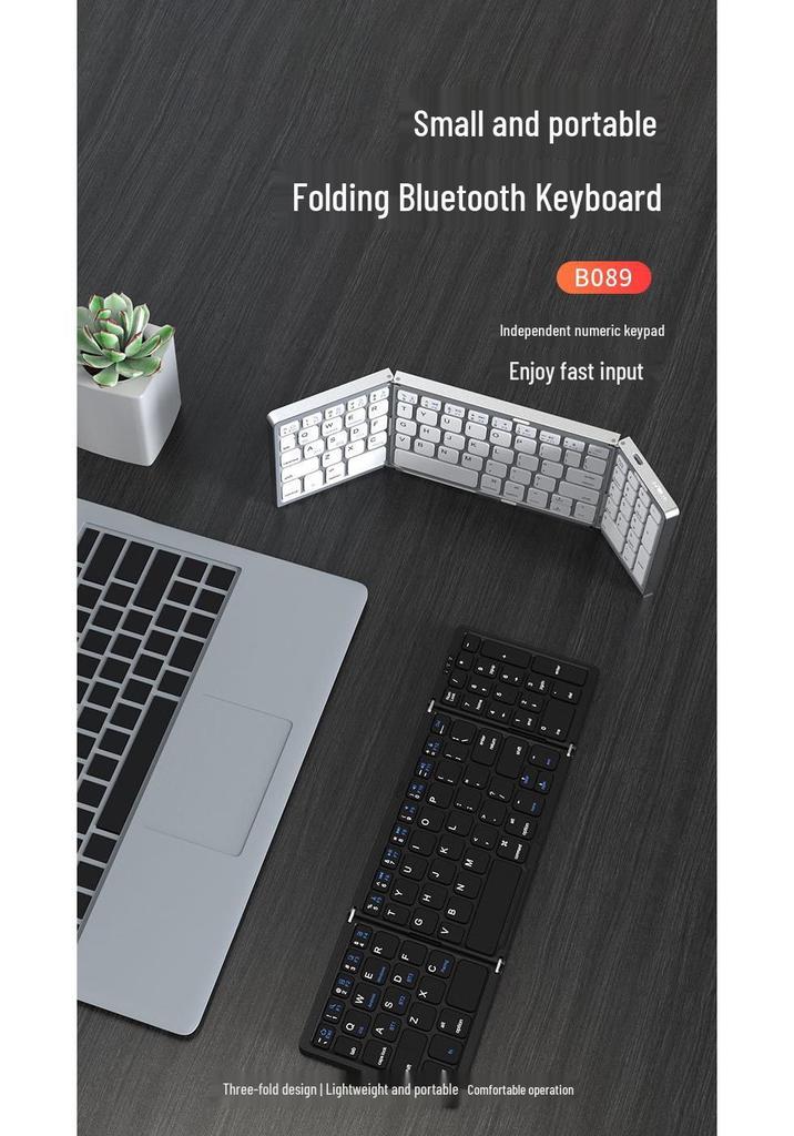 New Ultra-Thin Foldable Wireless Bluetooth Keyboard for Tablets, Mobile Phones, Notebooks, and Office Use