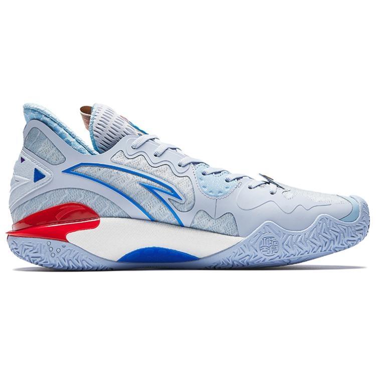 ANTA Shock Wave 5 Basketball Shoes Men's Low Top Blue Purple 112541106R-1
