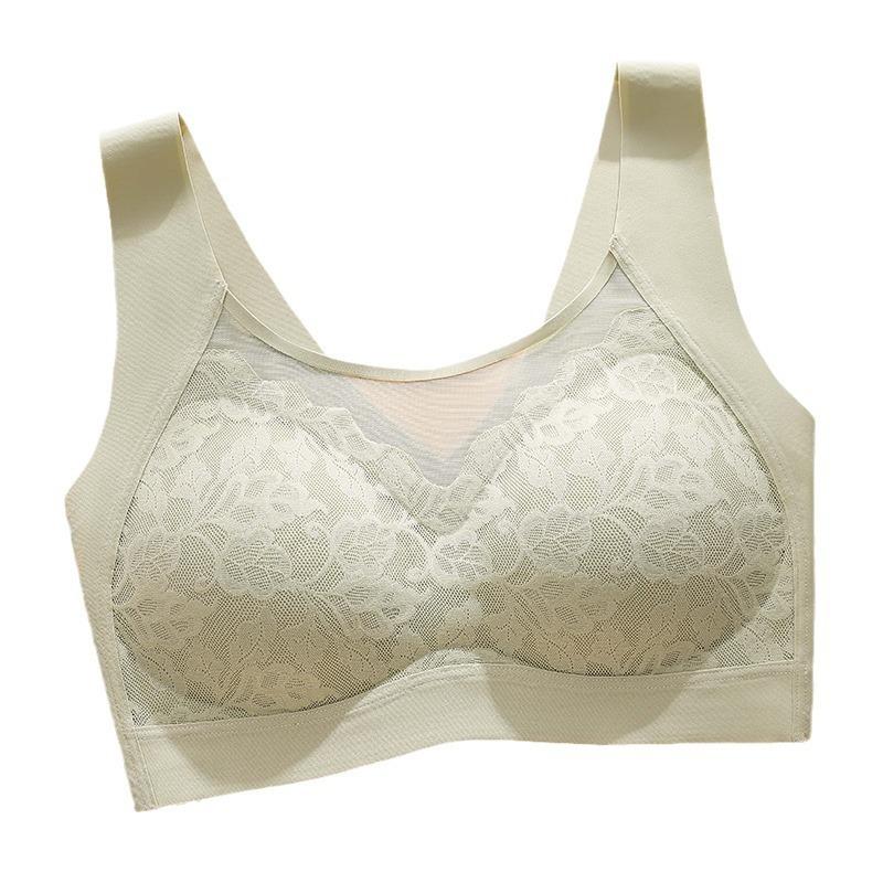 Summer light and seamless underwear lace fixing cup breathable and comfortable upper support no steel ring beautiful back sports vest bra