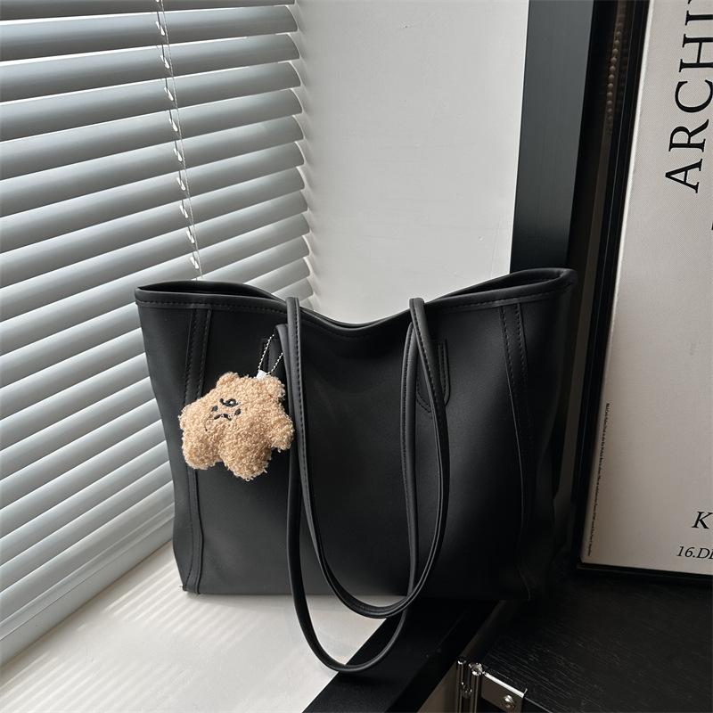 Simple Style Faux Leather Large Capacity Tote Bag for Women Fashionable Work Shoulder Handbag CLE