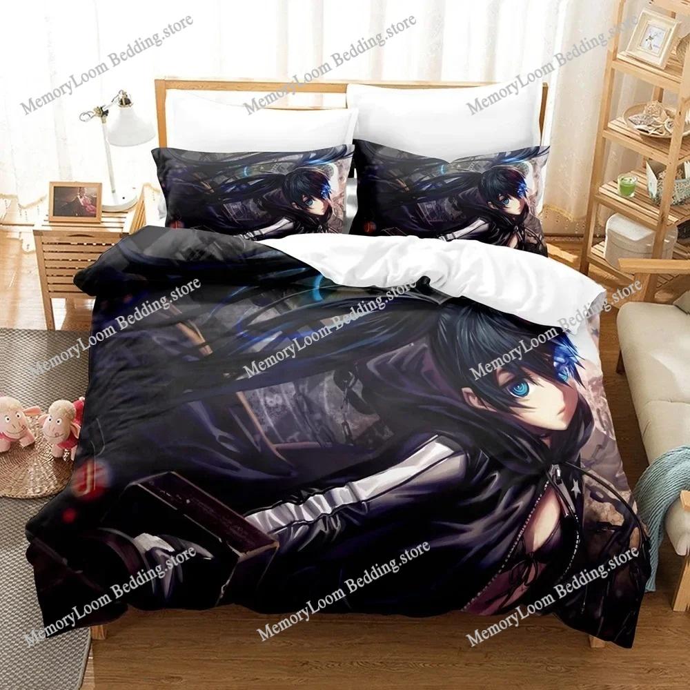 Black Rock Shooter Anime 3D Duvet Cover Bedding Set Polyester Pillowcases Quilt Cover Home Decor For Teens Gift Twin King Queen