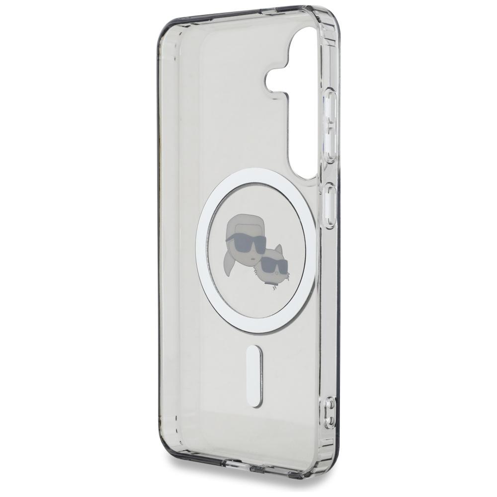 Karl Lagerfeld Button Case Karl & Choupette Heads Printed Logo Magsafe For Samsung Galaxy S25 Black