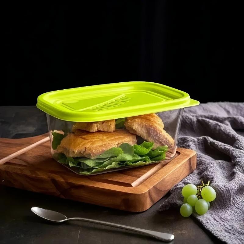10 STÜCK Stapelbare Lebensmittelaufbewahrungsbox mit Deckel, BPA-Kunststoff Lunchbox für Müsli, Fleisch und Gemüse