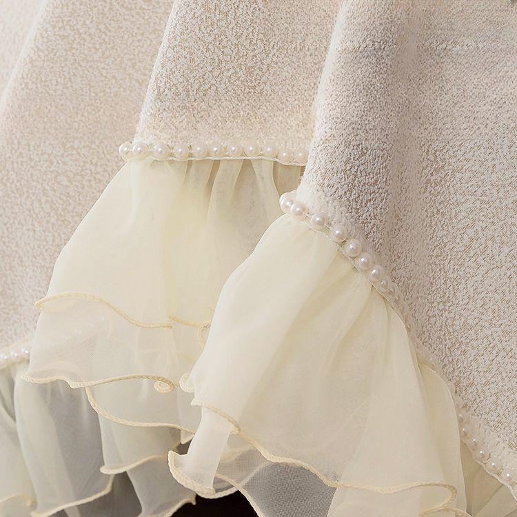 Husa de Sofa Stil Crem Pânză Dantelă Acoperire Completă Pernă de Sofa Husă Universală pentru Patru Sezoane Husă Covor Anti-Alunecare Husă Spătar Prosop