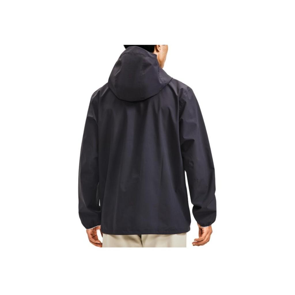 Under Armour Stormproof Solid Color Logo Print Zip Hoodie Jacket Men Outerwear Black 1376066-001