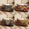 2D Colorful Floral Pattern Pillow Cover Suitable For Sofa Bedroom Car Pillow Cover Cushion Rectangular Back Cushion