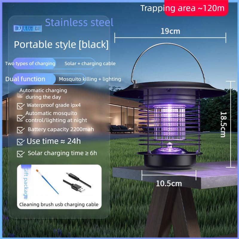 Outdoor Automatic Anti-Mosquito Lamp Waterproof Solar Mosquito Killer Light Courtyard Farm Large Insect Killer Artifact
