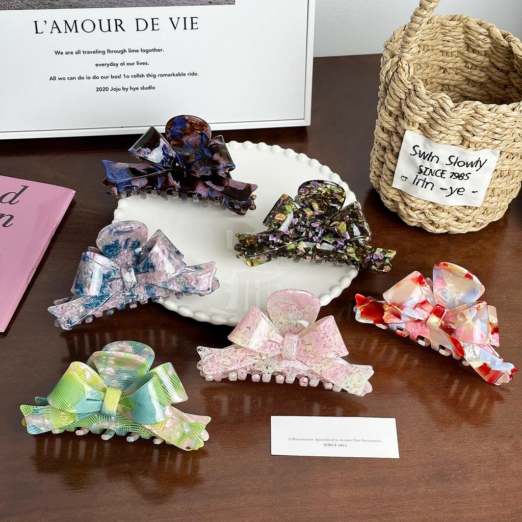 Bowknot Large Highend Acetate Hair Clip Trendy Multicolored Shark Accessory Hair