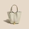 2025 Trending Women's Genuine Leather Cowhide Bucket Bag: Versatile, Top Layer Vegetable Tanned Handbag