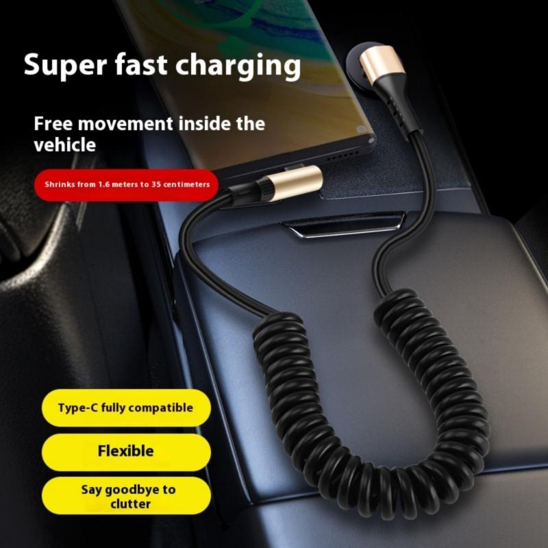 Double End Type C Rapid Charging Cable 240W Power Delivery Spring Reinforced Construction For Office Home Travel Use