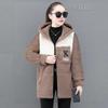 Women's Casual Color Three-quarter Sleeve Pocket Shirt Jacket
