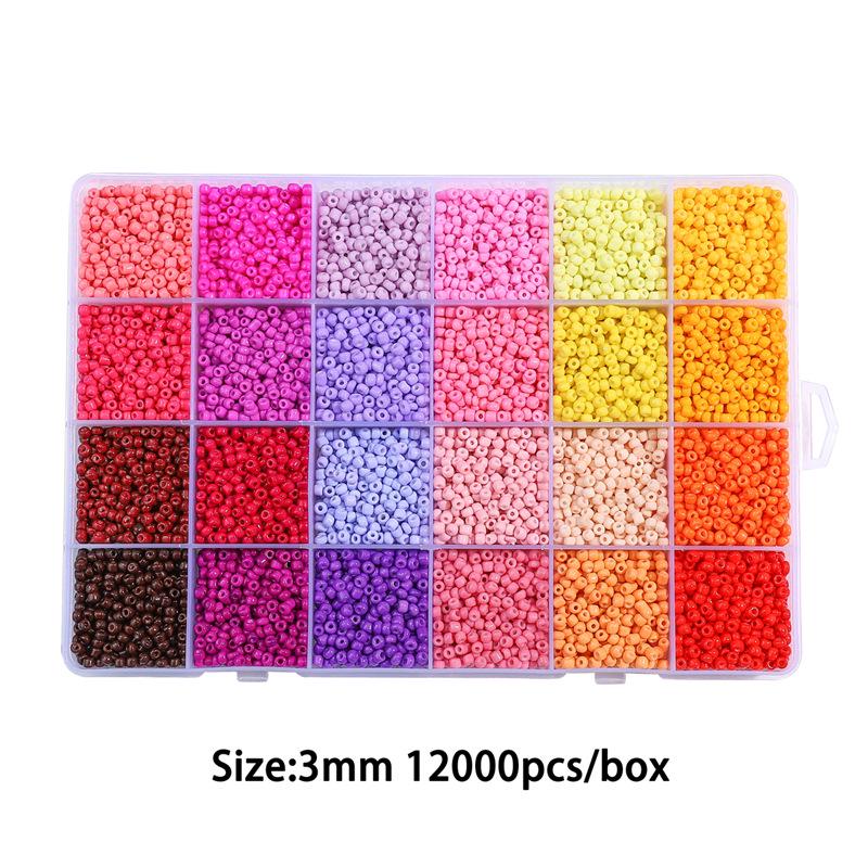 

24-Grid Glass Seed Bead Set: Hot & Cold Colors for Handmade DIY Jewelry - Bracelets, Necklaces, and Accessories
