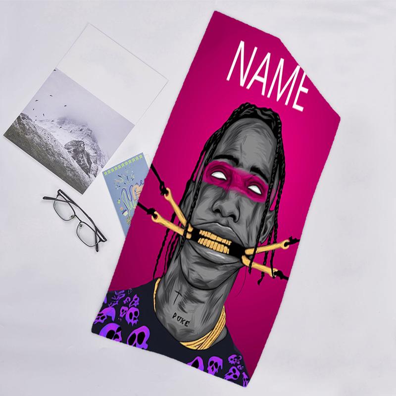 1pc Rapper1 Beach Towel with Custom Name, Beach/Swimming/Bath/Picnic/Camping Towel, Suitable for Seaside Beaches