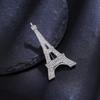 Vergoldete/Versilberte Eiffelturm Brosche Strass Brosche Kleidung Dekorative Schmuck Accessoires