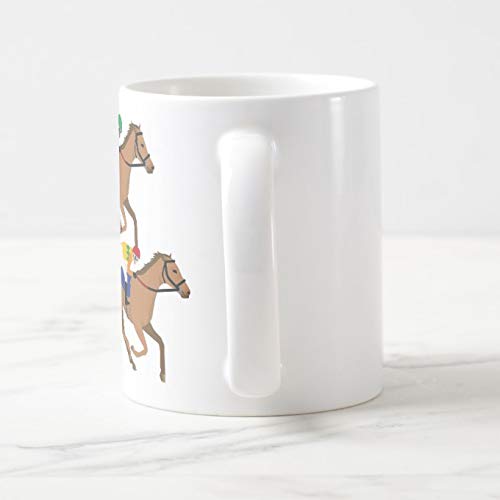 Horse Racing Jockey and Thoroughbred Illustration Mug: Photo Mug (horse Series) (B)