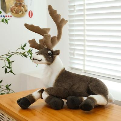 Reindeer Caribou Plush Body Pillow, Christmas Gift, Sit, 45cm