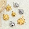 Handmade 18K Gold Plated Stainless Steel Sun Star Pendant Necklace.