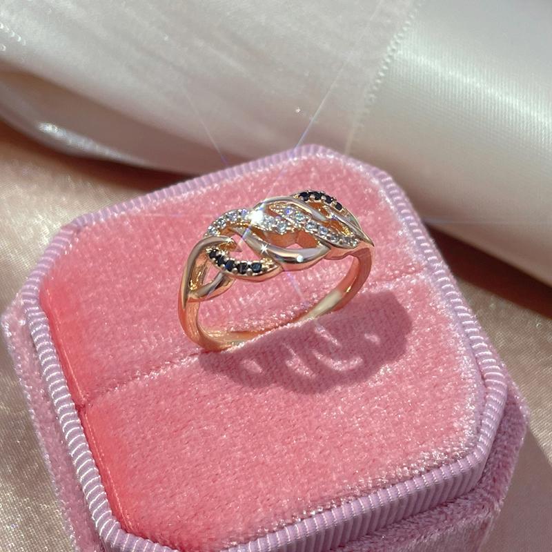 Kinel Black Cubic Zircon Women's Ring