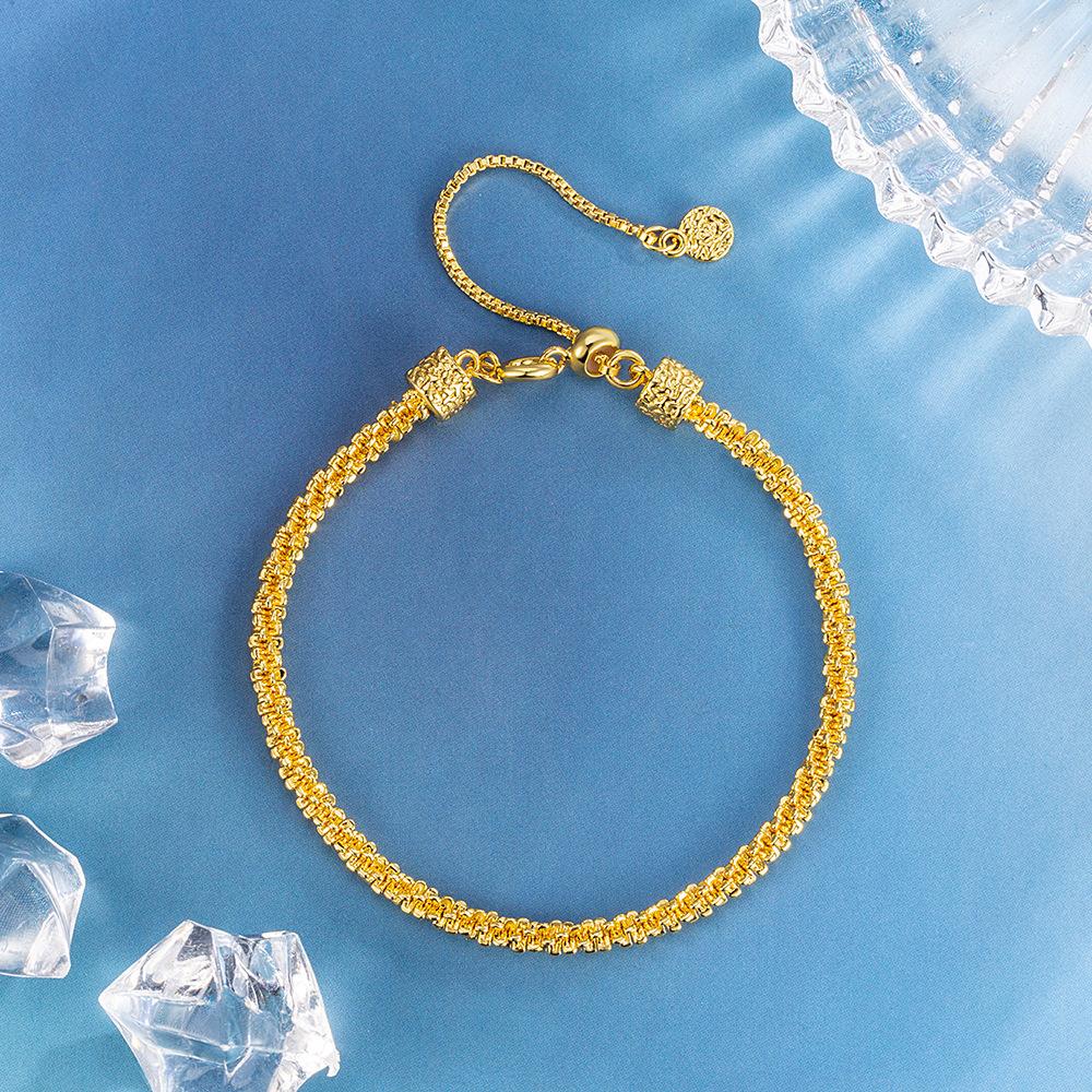 Simple Female Bracelet  Sterling Silver Stackable Star Flower Shaped Chain Tassel Bracelet for Women Adjustable  Gift