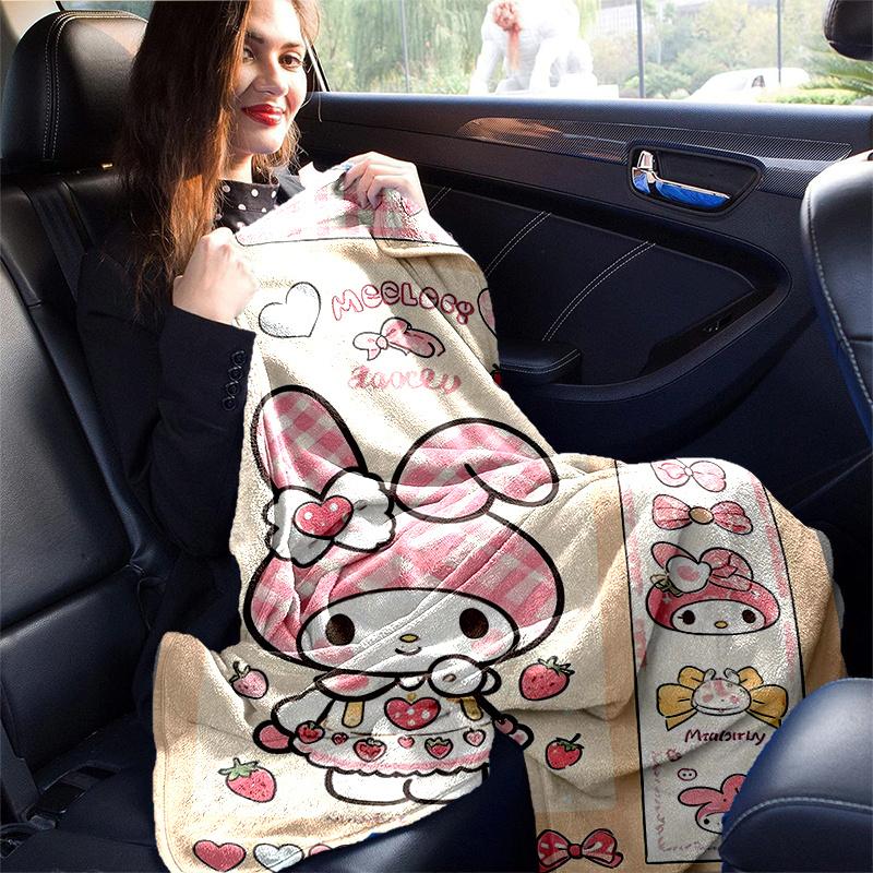 1pc My Melody Dance Blanket, Soft Throw for Home Decor, Gift Idea, Living Room, Travel, Camping, Car Blankets, Beach, Office Naps, Suitable for All Se