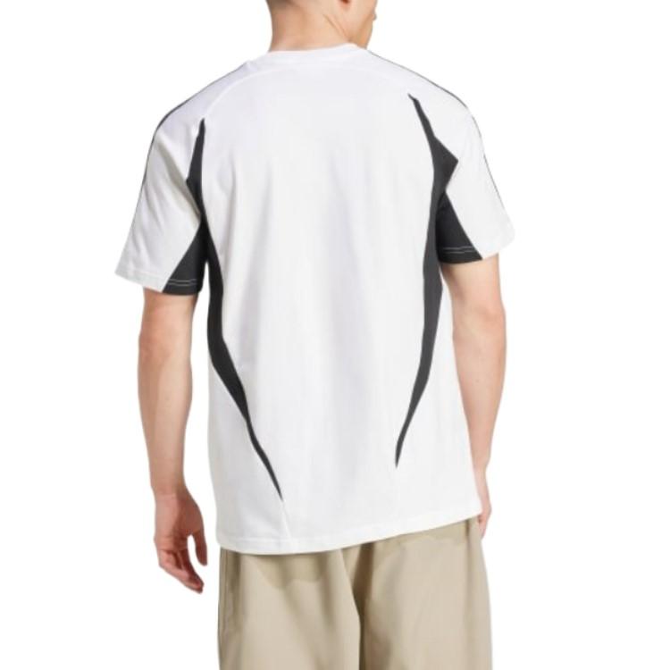 Adidas Camiseta de Manga Corta y Cuello Redondo de Algodón Suave de Archivo para Hombre Tops Blanco Negro IZ4827