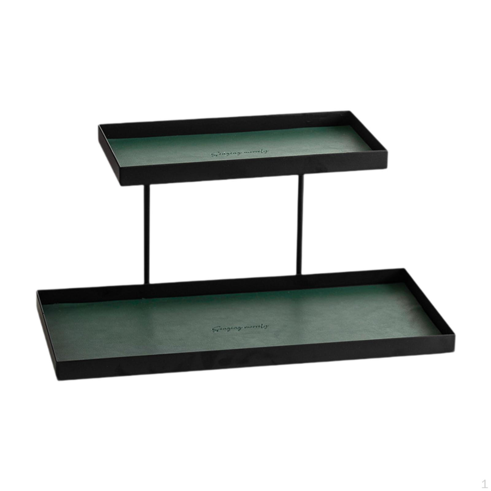 

Многоярусный поднос для комода для хранения парфюмерии, декоративный органайзер для домашнего использования зелёный