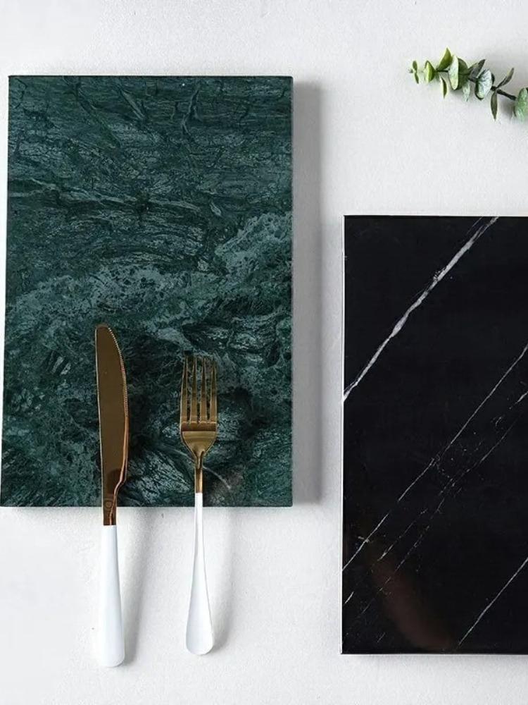 Nordische leichte Luxus-Naturmarmor-Tablett rechteckige Aufbewahrungsplatte Hotel Badezimmer Aufbewahrungsplatte weiche Dekoration Heimdekoration