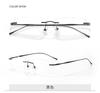 Fashion Rimless Business Eyewear Ultra Light Pure Titanium Luxury Optical Prescription Eyeglasses Man Woman Big Size Spectacle
