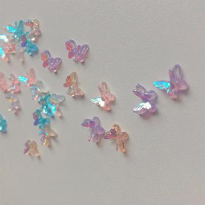 20Pcs Aurora Glitter Colorful Butterfly Nails Jewelry Diy Resin Manicure Decals