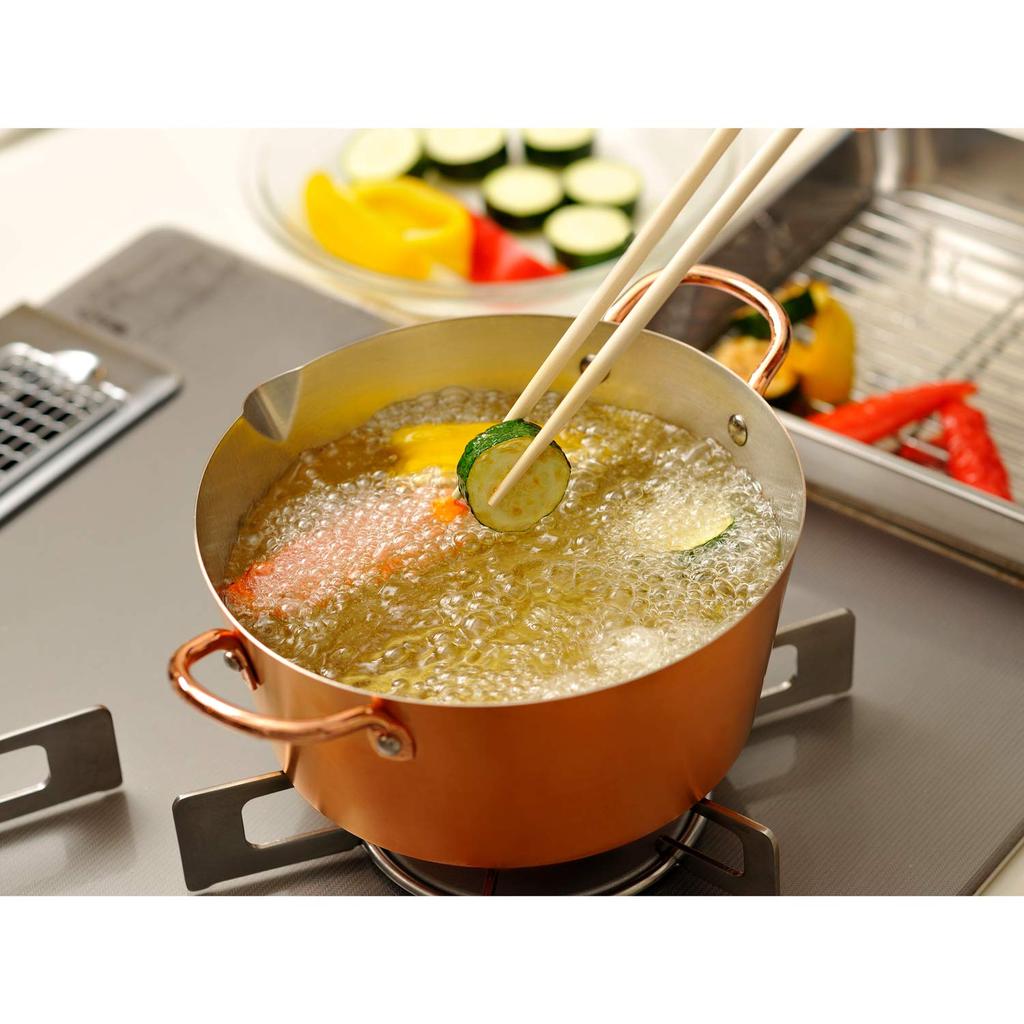 Wahei Freiz Made Pure Copper Deep Tempura for Deep Gas Stove Made in Chitose Tsubame-Sanjo Fryer, 20cm, Pot, Frying, Only, Japan, CS-026