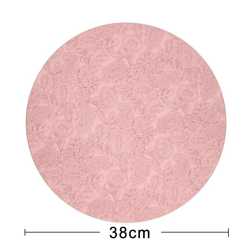 Light luxury simple embossed pattern leather placemat household heat insulation mat leather waterproof and oil-proof dining table mat anti-scalding