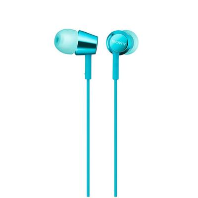 Sony Earphones Canal Type with Remote Control and Light Blue L MDR-EX155AP Microphone, MDR-EX155AP