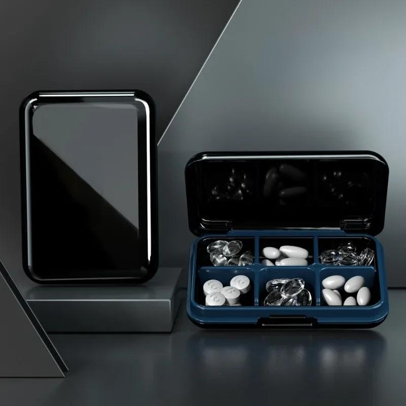 

6 сеток, большая вместительная аптечка, 7 дней, влагостойкая герметичная коробка для таблеток, портативная капсула, коробка для хранения витаминных таблеток для путешествий