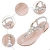 Women's Thin Soled Rhinestone Sandals Fashionable Casual Slip On Toe On Outdoor Beach Holiday Bohemian Style New Design Shoes