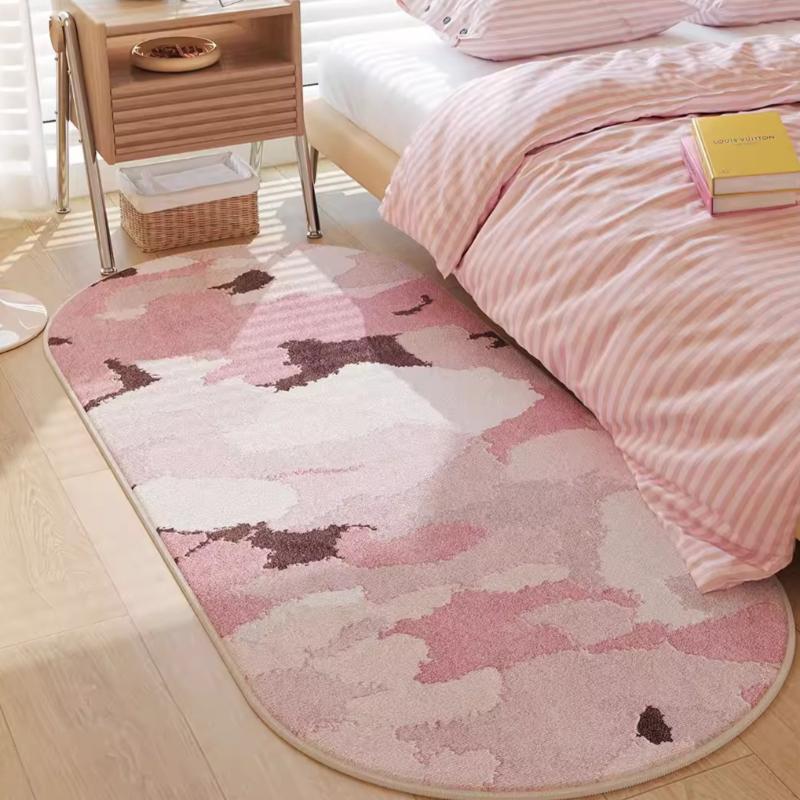 Girly Style Carpets for Living Room Pink Bedroom Decor Carpet Art Fluffy Soft Bedside Irregular Rug Home Thicken Plush Floor Mat