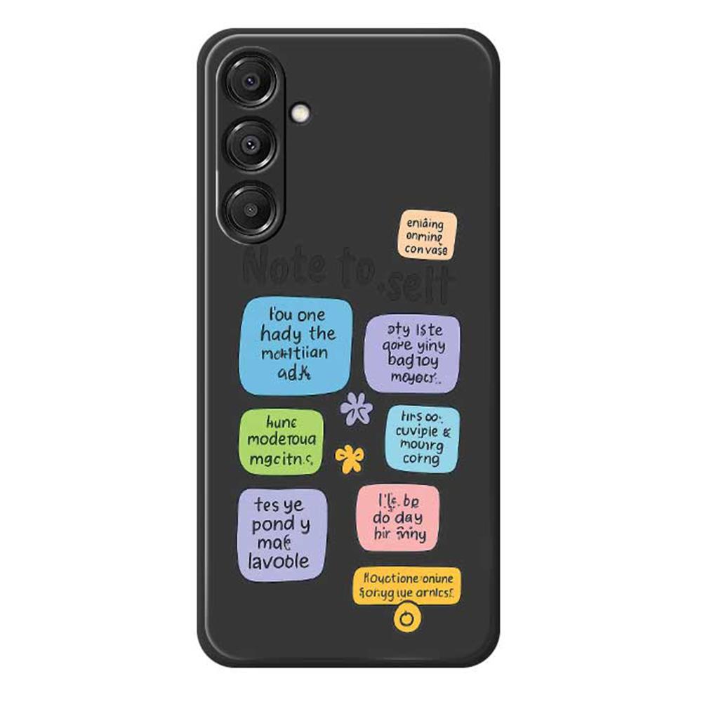 

For Samsung Galaxy A16 5G/4G Case Colored Sticky Notes Pattern Printing Straight Edge TPU Phone Back Cover Black