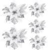 10/50pcs Artificial Glitter Christmas Flowers for Xmas Tree Ornament Fake Flower Floral New Year Party Home Decoratio