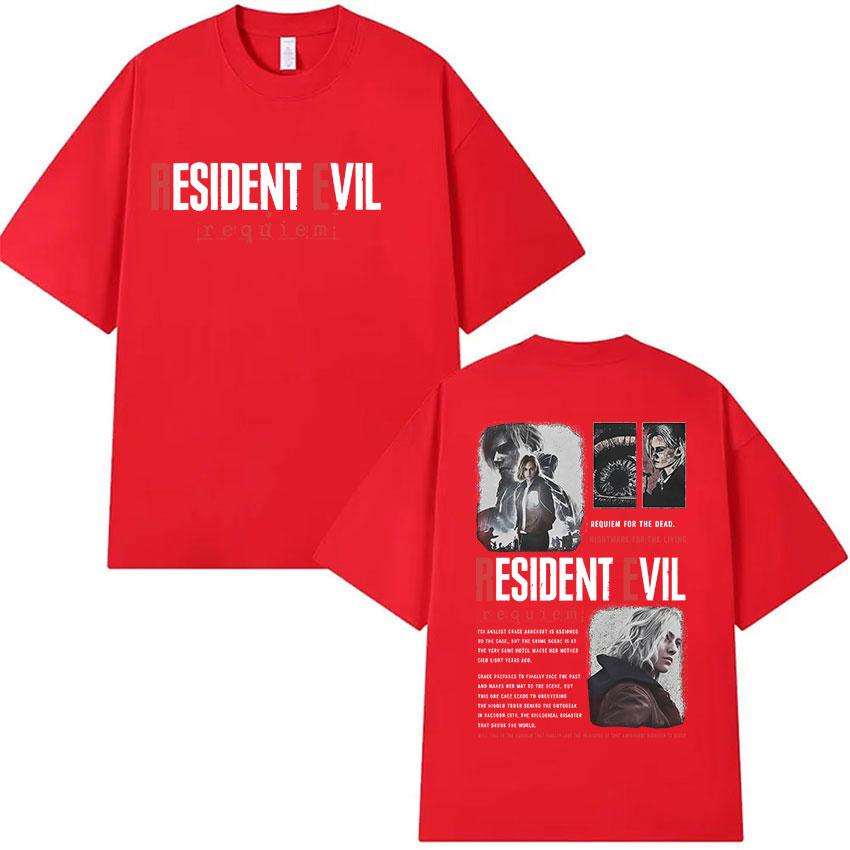 

Leon Kennedy Resident Evil Graphic T Shirt Mens Women Vintage Summer High Quality Oversized Top 100 Cotton Tshirt Streetwear S