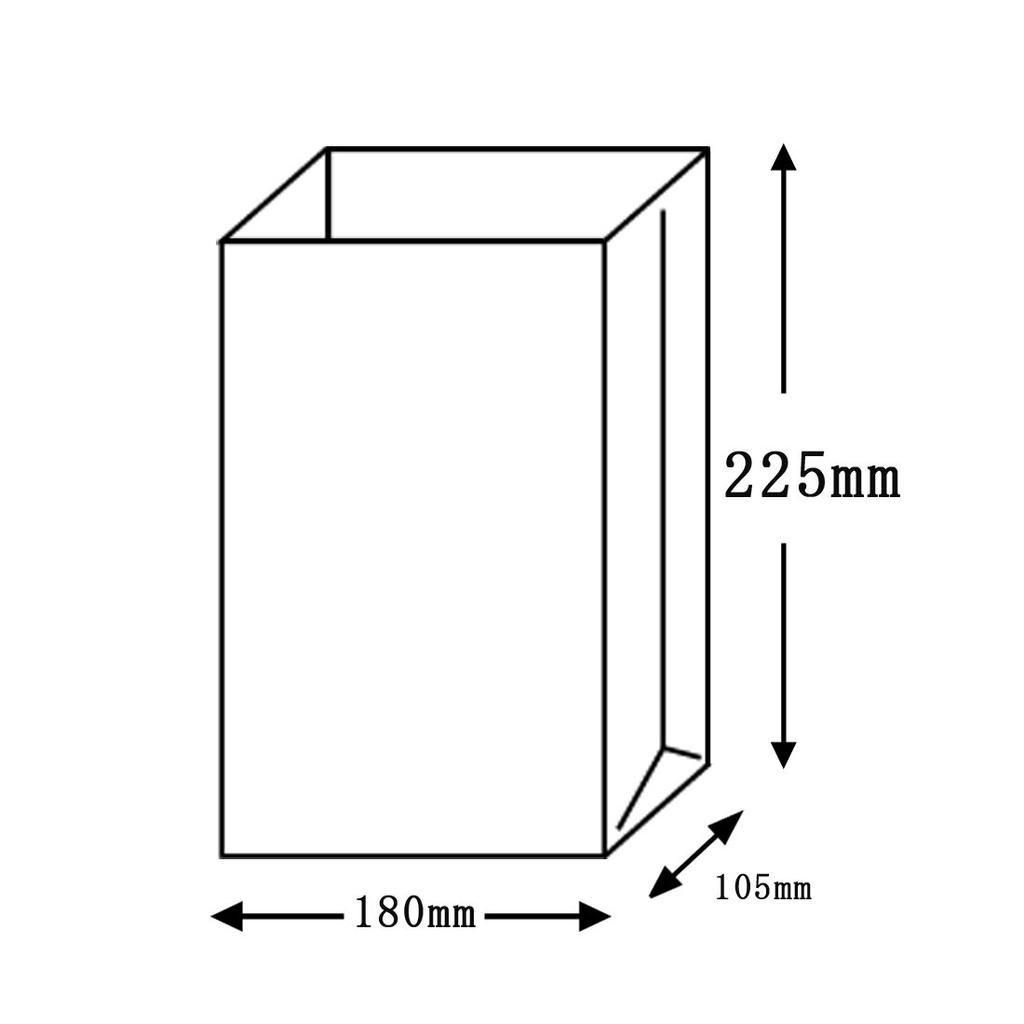 Pack Takeyama Paper Square 100 XZT00399 Bags, Gusseted, Bottom, H300mm, Unbleached, Bags,
