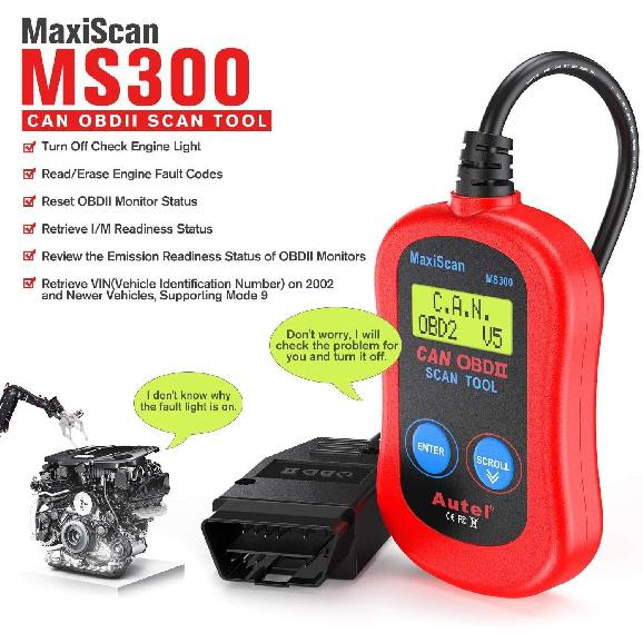 Autel MS300 OBD2 Сканер-читатель кодов, Выключение индикатора «Проверьте двигатель», Чтение и стирание кодов неисправностей, Проверка статуса мониторов выбросов, Диагностический инструмент CAN