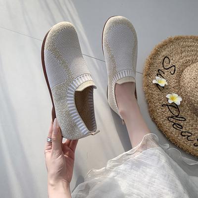 2025 Neue Damen Atmungsaktive Strick-Sneaker Lässig Schnürschuhe Outdoor-Schuhe Leicht Mesh Low-Top-Schuhe