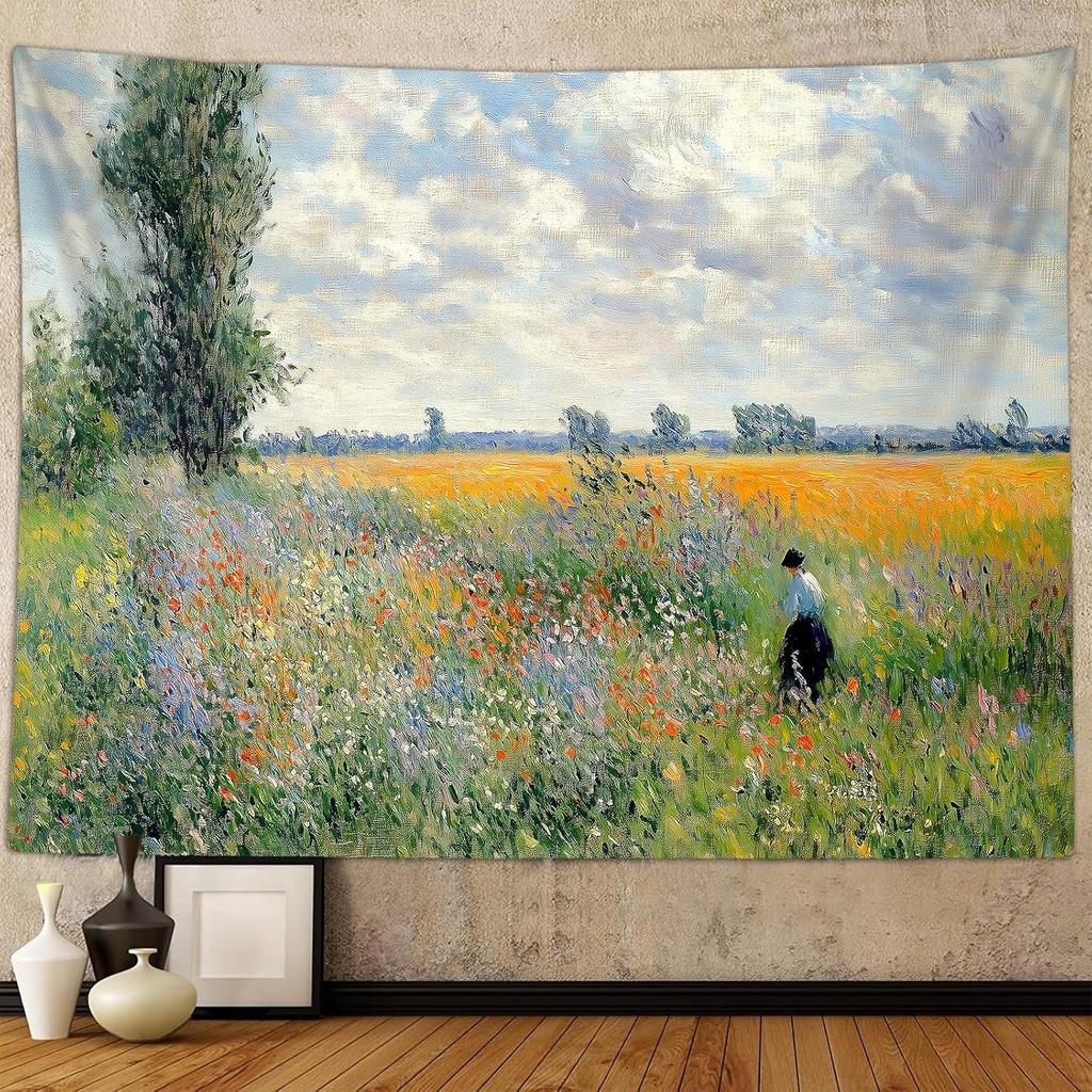 Nature Floral Tapestry for Bedroom Aesthetic Vintage Plant Art Tapestries Wall Hanging for Dorm Living Room Office Decor