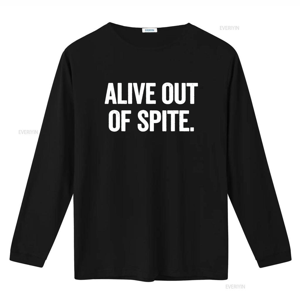 Alive Out Of Spite T Shirt Vintage Washed Top For Everyday Wear Streetwear Stretched Soft Unisex Slightly Graphic Versatile
