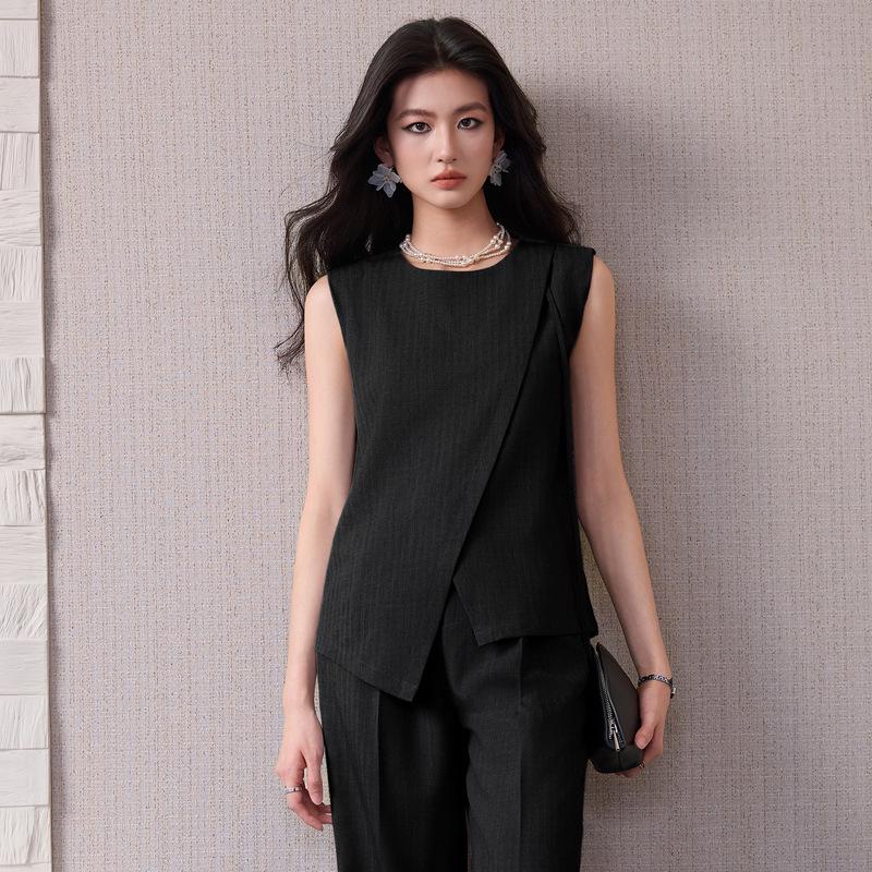 Women's Irregular Vest Two-Piece Set - Spring/Summer High-End Fashion