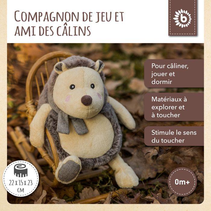 Jouet en peluche - bieco - hérisson - doux - lavable - 22 cm