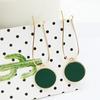 Selling Simple Green Circle Small Fresh Girl Earrings Female Personality Wild Short Earrings Vintage Earrings For Women Brincos