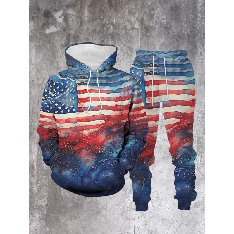 Fashion Skull 3D Print Hoodie Sweatpants Set Men