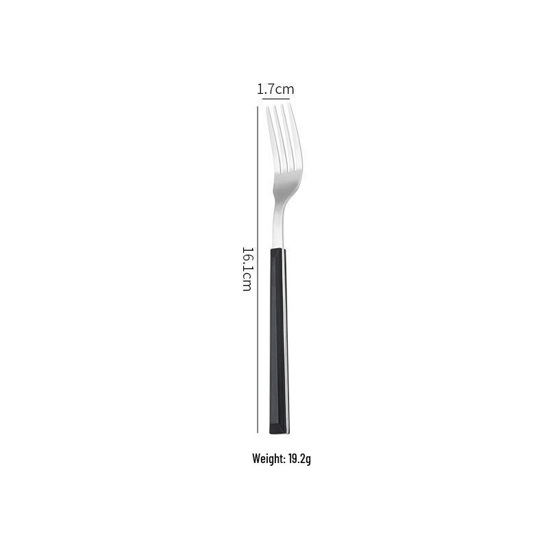 Korean Style 430 Stainless Steel Tableware Set with Imitation Wood Grain Handles: Includes Knife, Fork, Spoon, and Chopsticks