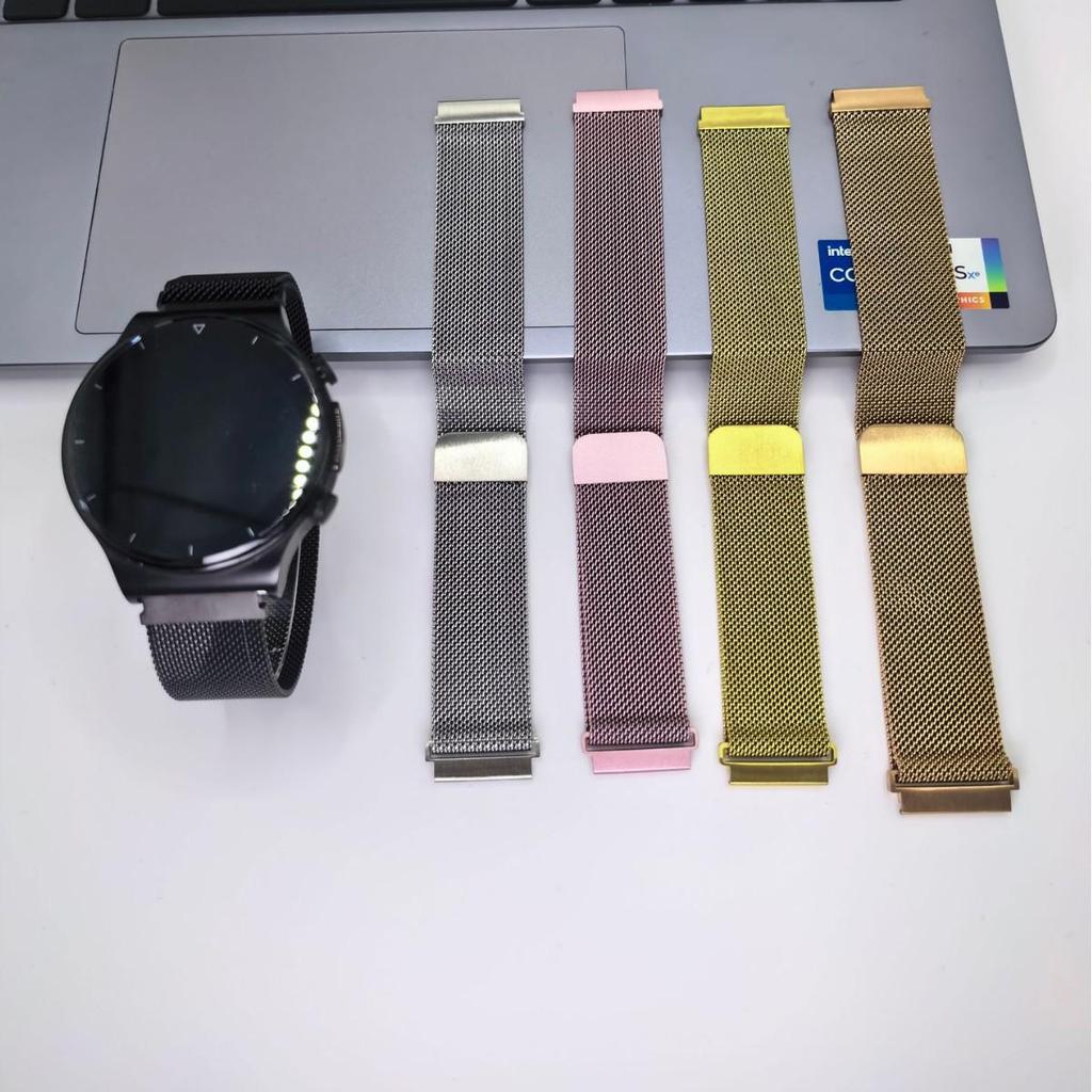 Huawei GT6/GT5/GT4 e Samsung Watch5 Pro Cinturino Magnetico in Metallo Milanesse