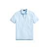 Polo SS23 Solid Color Logo Embroidered Half Button Short Sleeve Polo Shirt Men Polo Shirts Sky-Blue 710794275-046